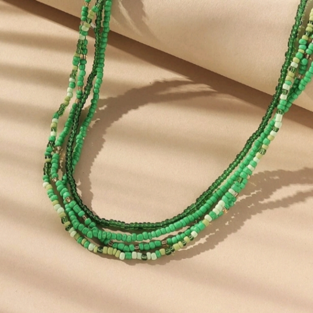 4pc Glass Color block Waistbeads